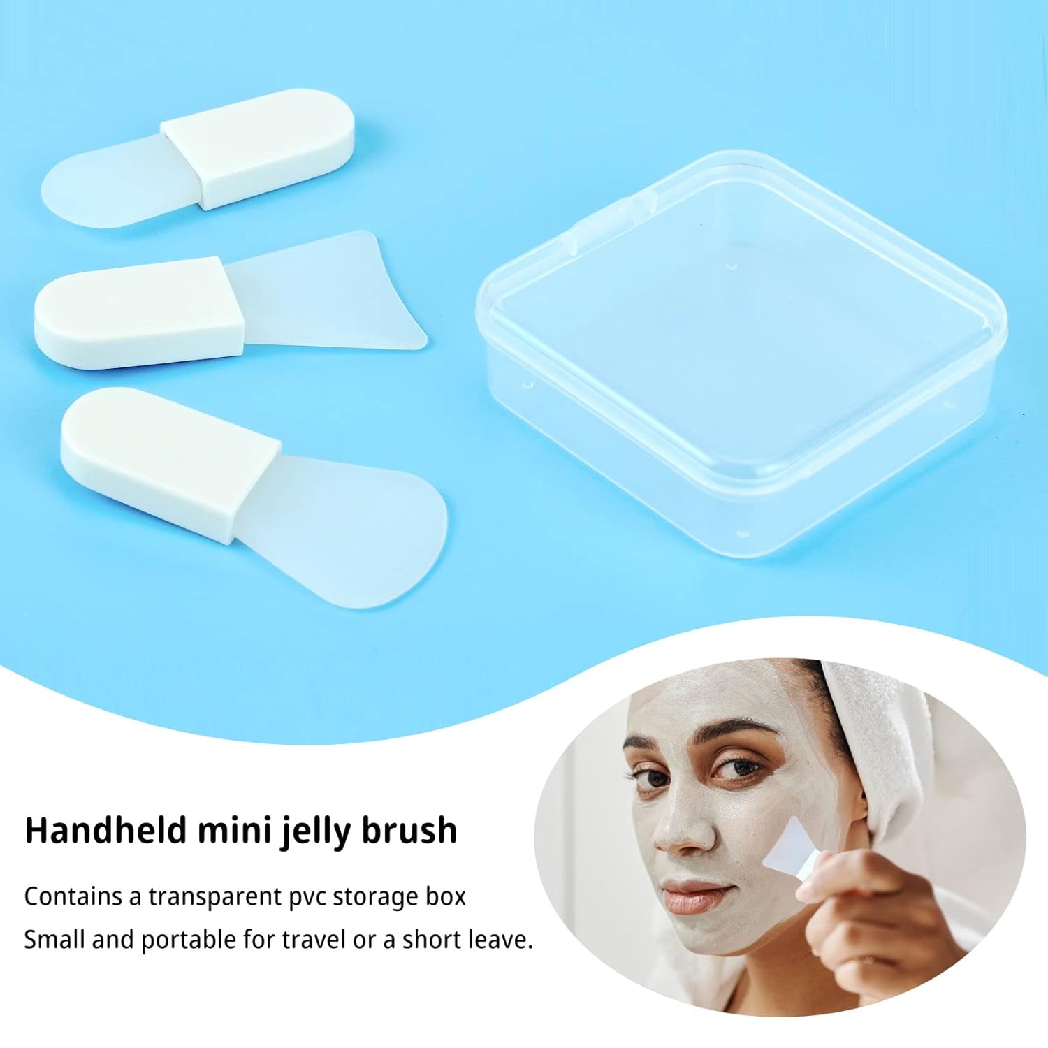 Face Mask Applicator Brushes Silicone Face Mask Brush Mini Makeup Spatula Portable Face Beauty Tools Set of 3 - Image 3